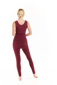 BAMBOO LONG VEST DRESS BURGUNDY