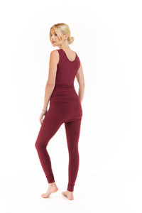 BAMBOO LONG VEST DRESS BURGUNDY