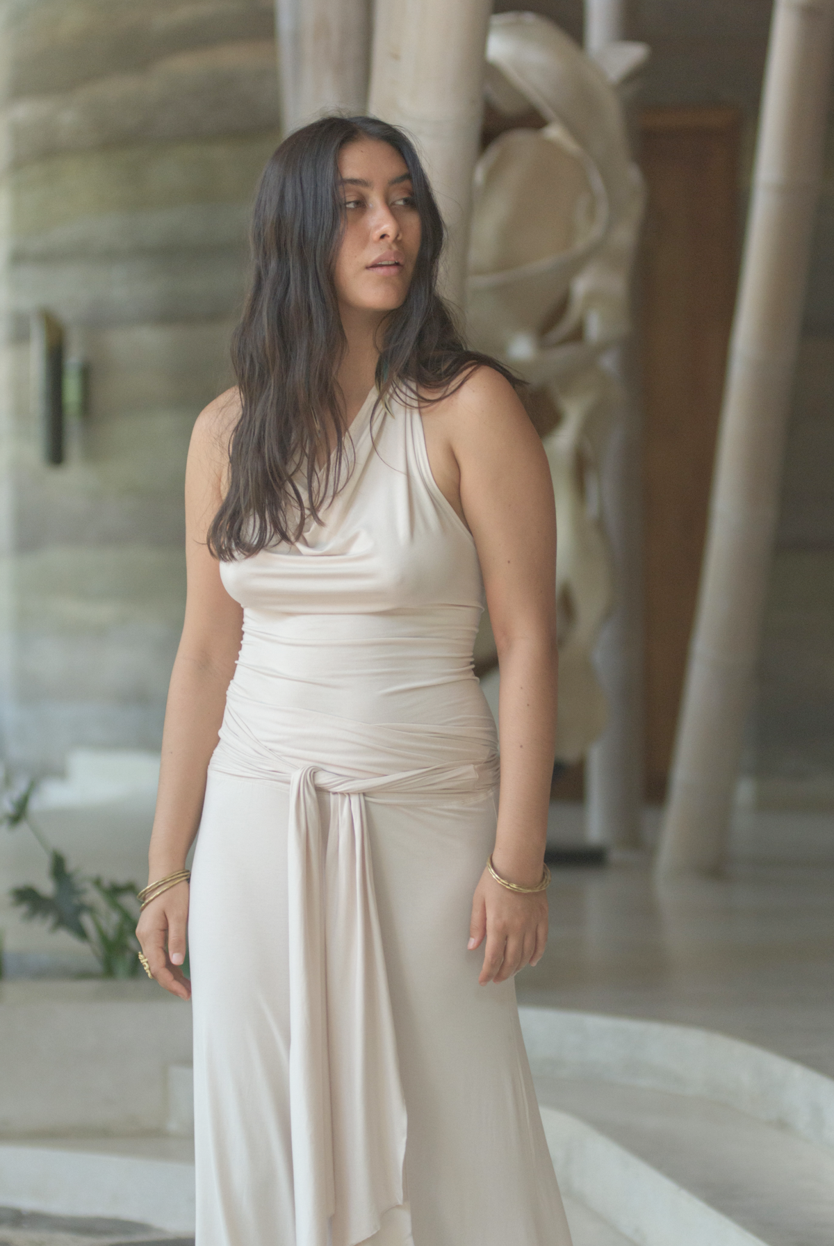BAMBOO THAI SKIRT ECRU