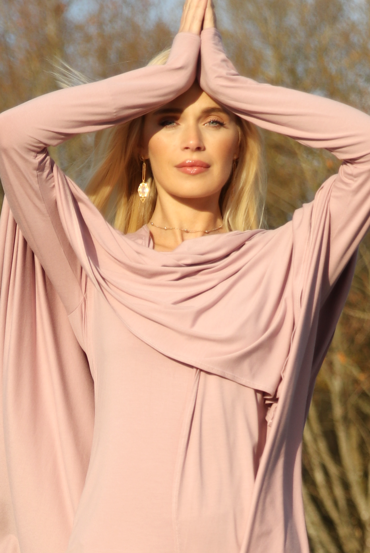 BAMBOO LONG SLEEVE TOP ROSEWOOD