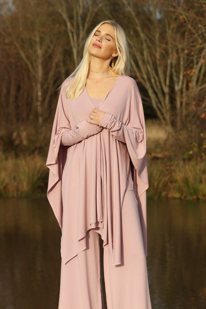 BAMBOO LONG SLEEVE TOP ROSEWOOD