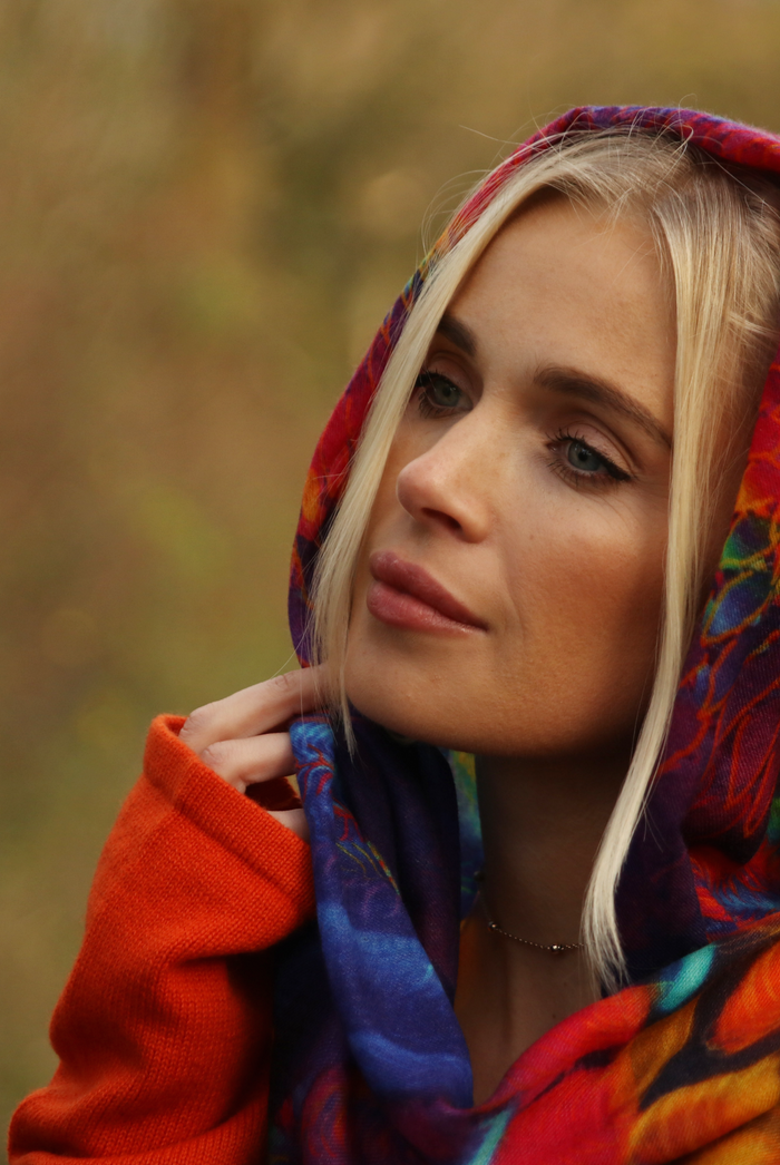 ANGEL WINGS CASHMERE DHARMA SHAWL - RAINBOW