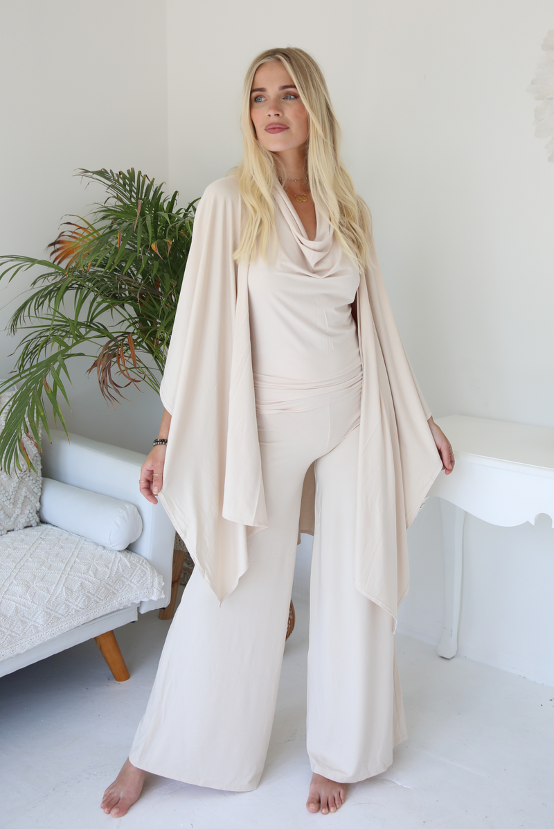 BAMBOO WRAP TOP ECRU