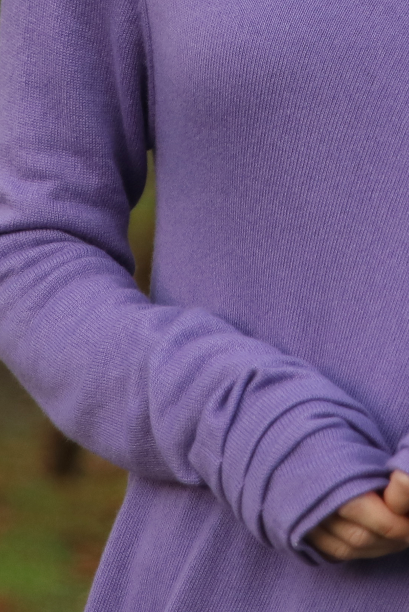 100% CASHMERE WATERFALL JACKET LAVENDER