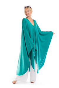 100% 4 PLY AVALON CASHMERE CAPE AQUA