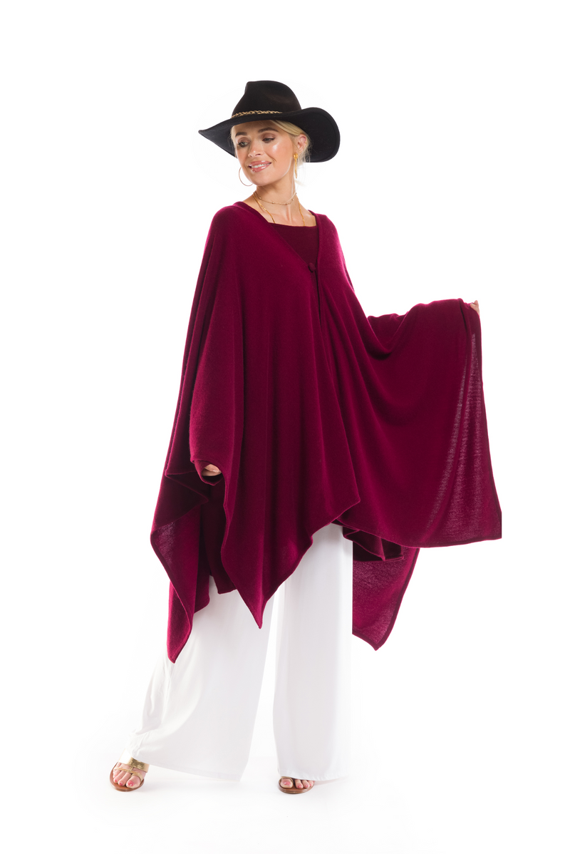 2 PLY AVALON CASHMERE CAPE BURGUNDY