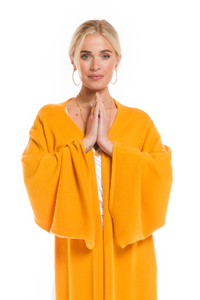 2 PLY CASHMERE DRAPED SHRUG TIBETAN YELLOW