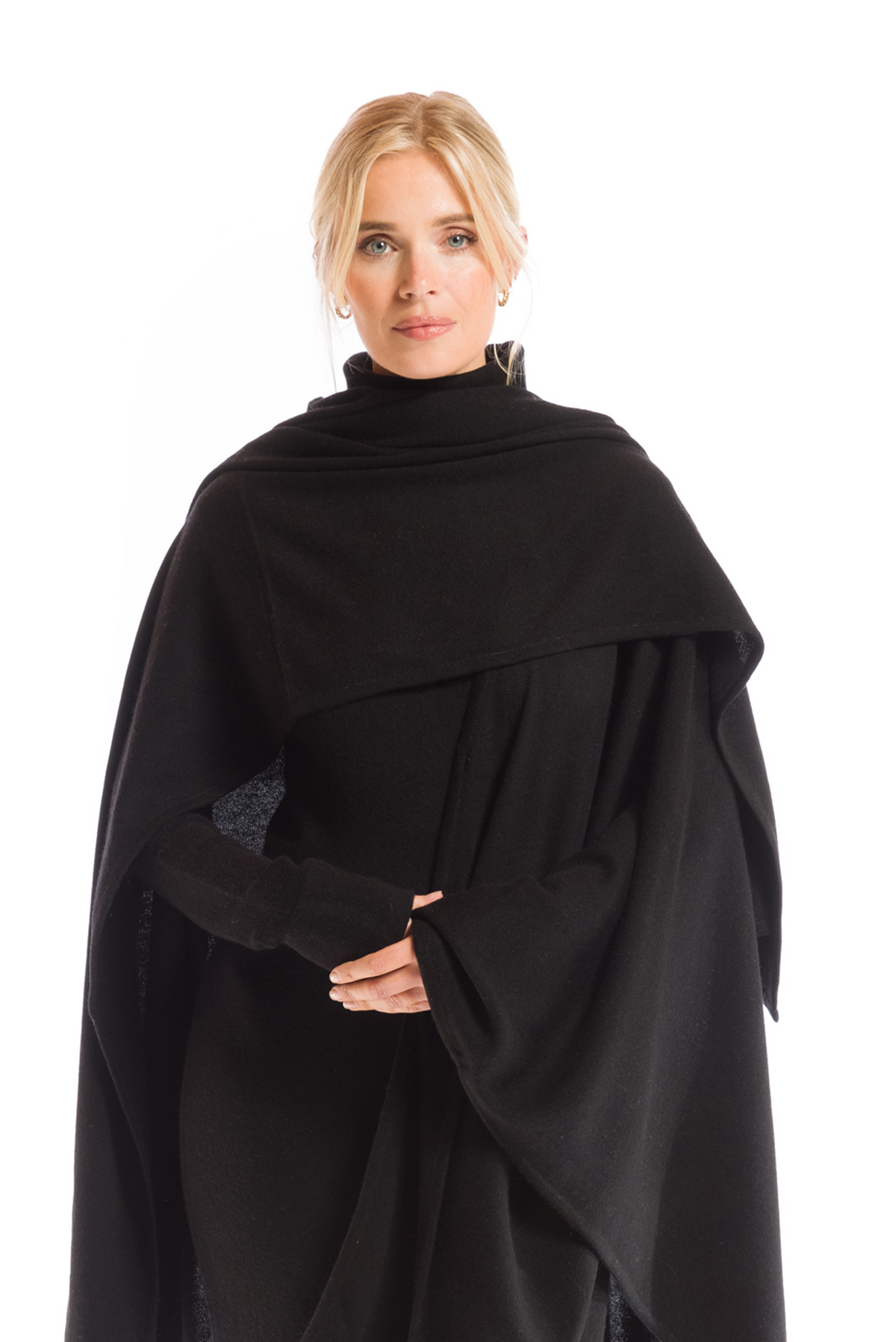 2 PLY AVALON CASHMERE CAPE BLACK