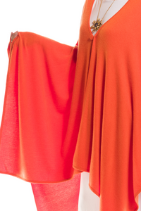 100% 2 PLY AVALON CASHMERE CAPE SPICY ORANGE