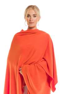 100% 2 PLY AVALON CASHMERE CAPE SPICY ORANGE