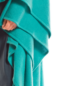 100% 4 PLY AVALON CASHMERE CAPE AQUA