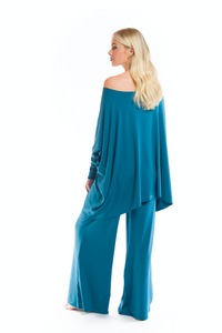 BAMBOO PALAZZO PANTS TEAL