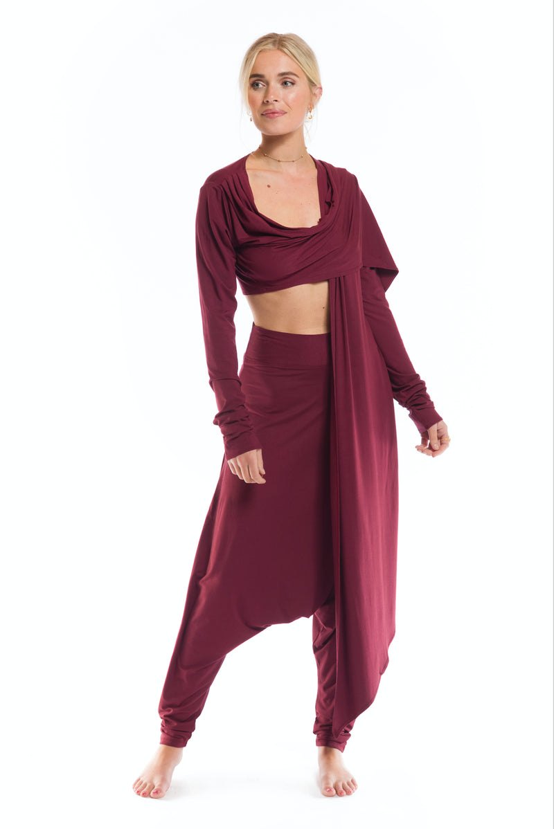 HAREM LOUNGE PANTS BURGUNDY