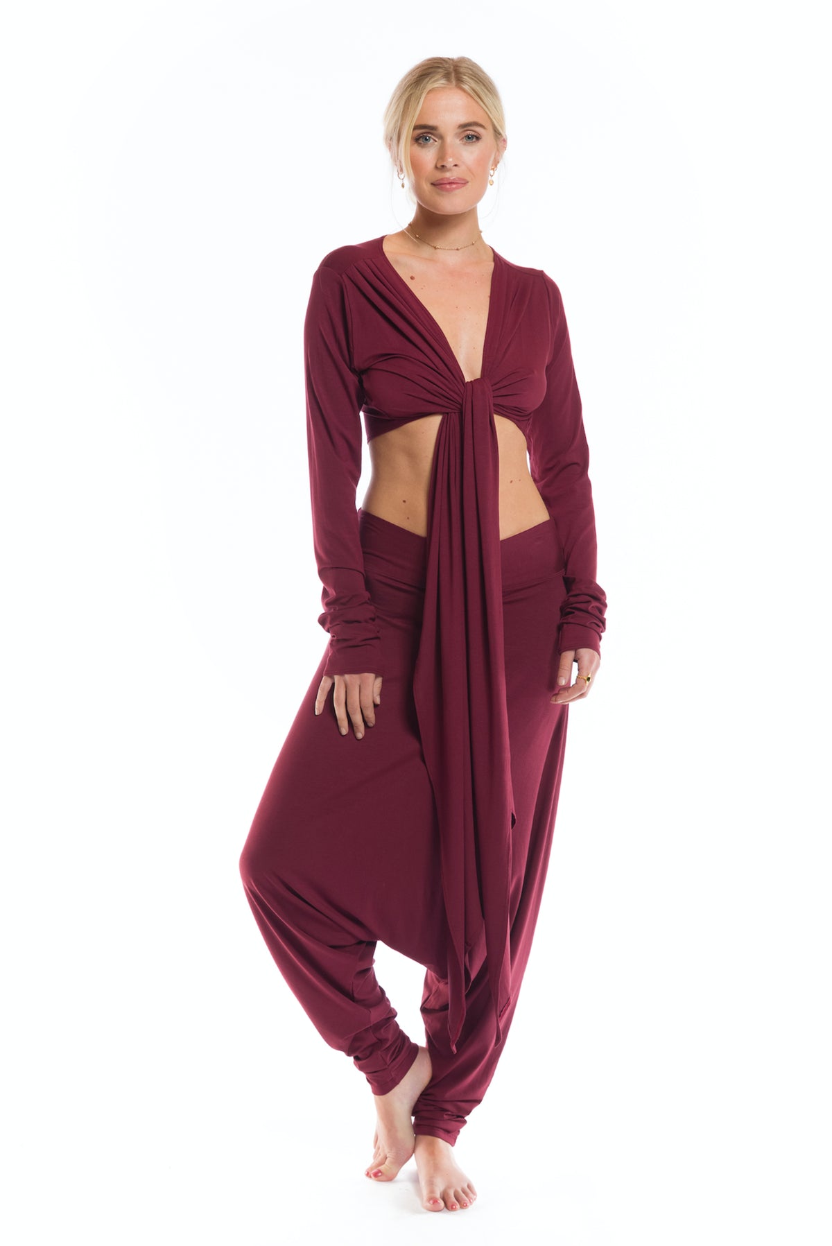 HAREM LOUNGE PANTS BURGUNDY