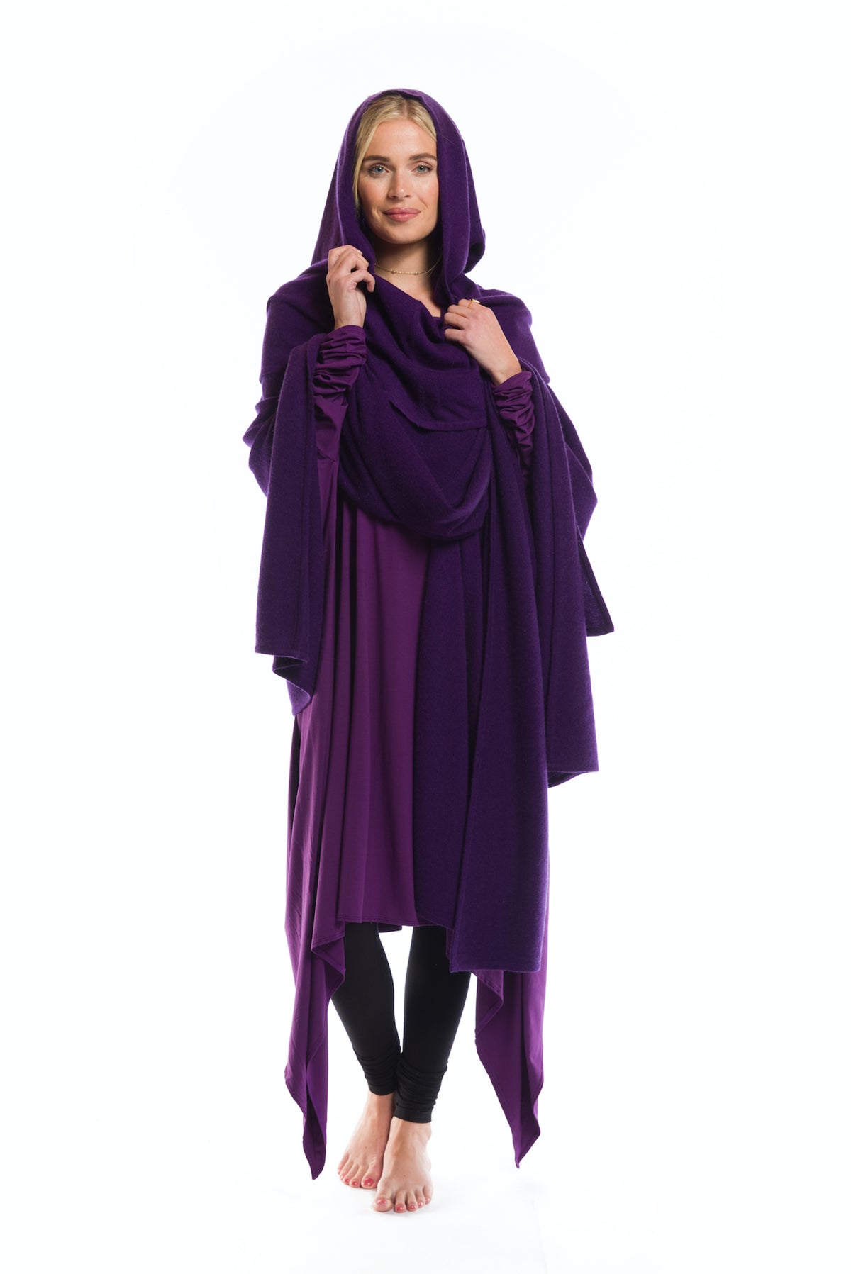 4 PLY AVALON CASHMERE CAPE PURPLE