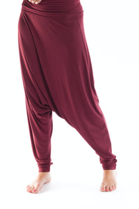 BAMBOO HAREM LOUNGE PANTS BURGUNDY