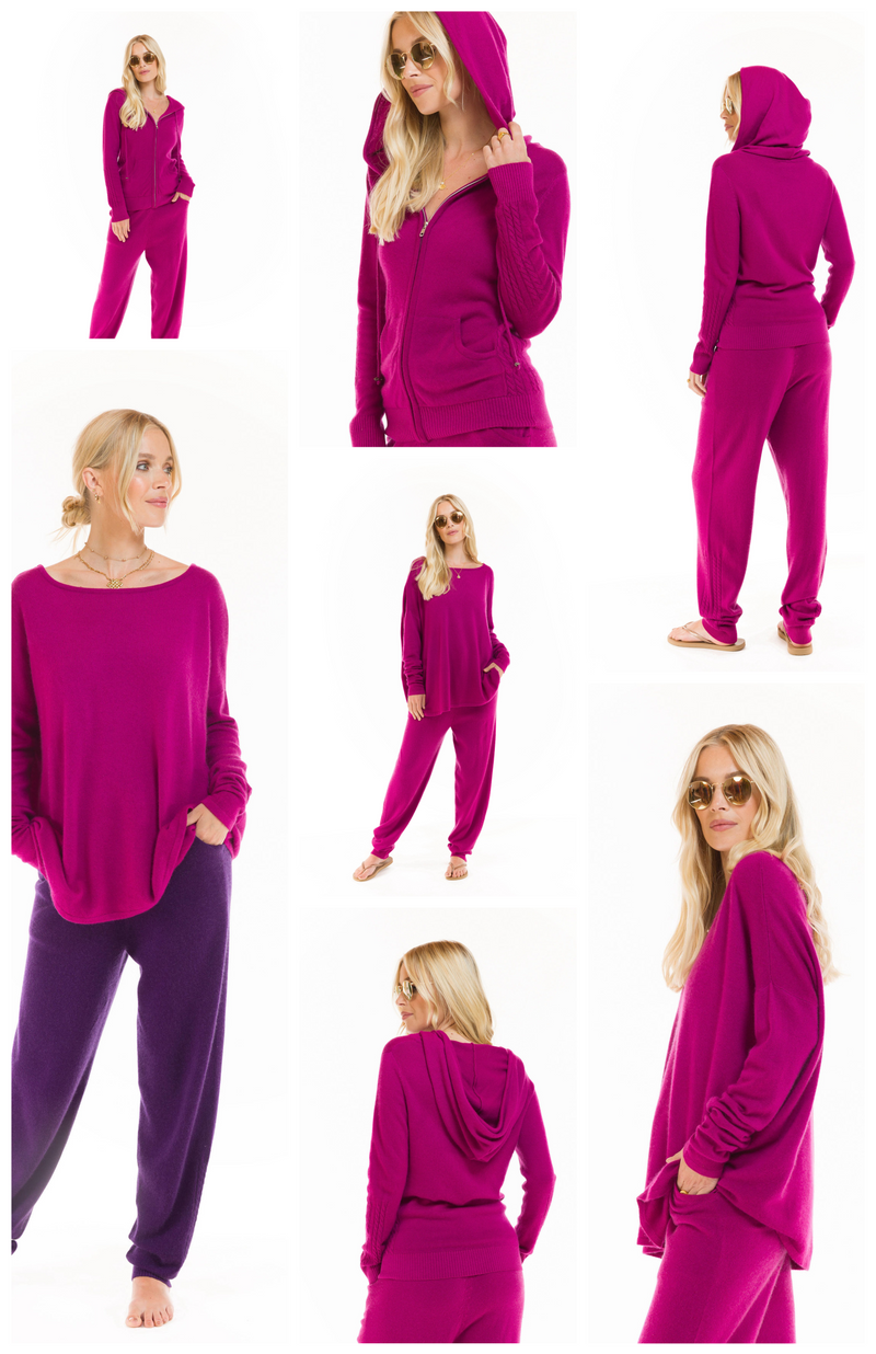 CASHMERE TRACKSUIT SET FUCHSIA