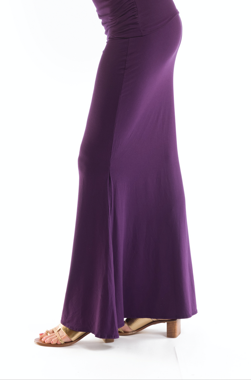 SIDE SLIT SKIRT DEEP PURPLE