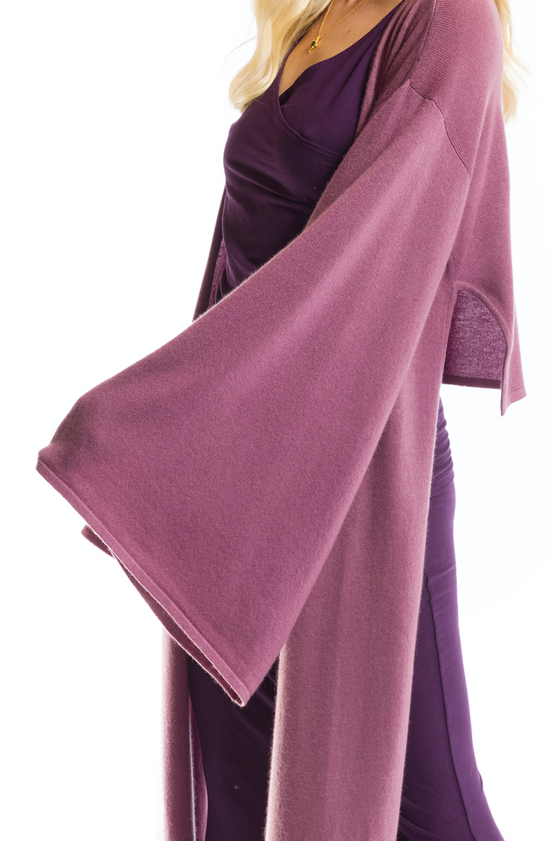 CASHMERE ULTRA FINE DRAPED SHRUG ROSEWOOD