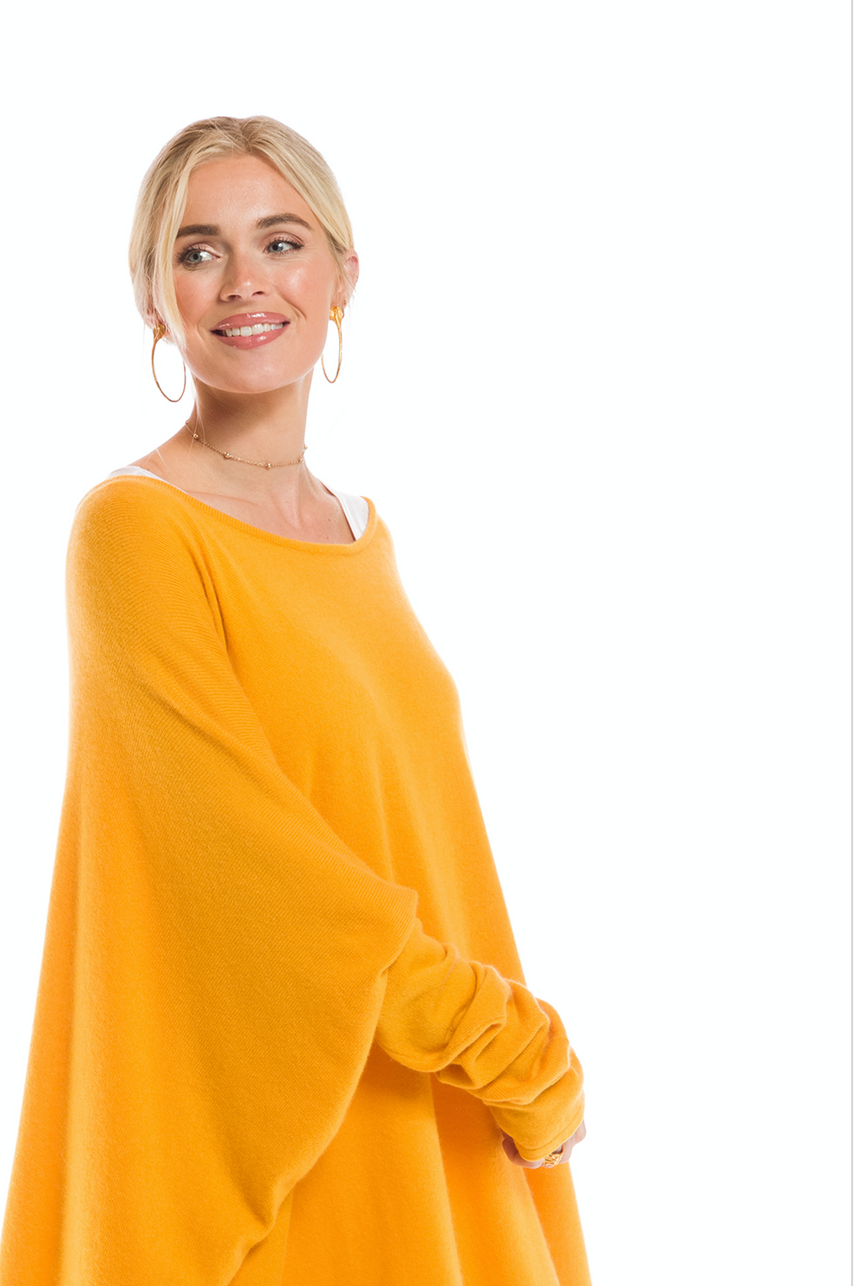 2 PLY CASHMERE SNUGGLE BOX JUMPER TIBETAN YELLOW