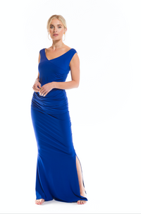 BAMBOO SIDE SLIT SKIRT COBALT BLUE