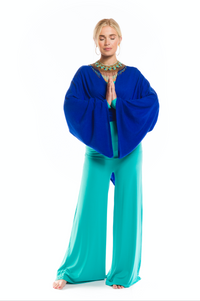 BAMBOO PALAZZO PANTS TURQUOISE