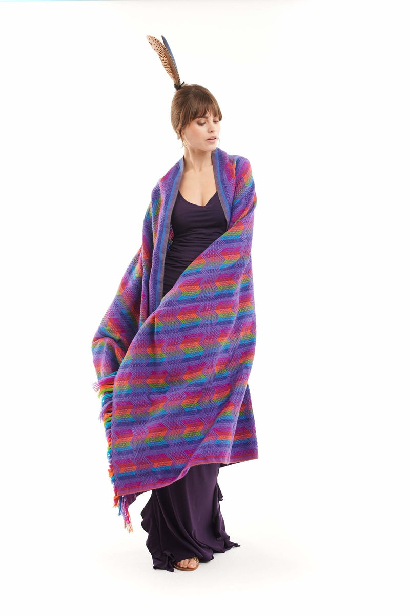 Alpaca Shawl / Blanket - Purple - MUDRA