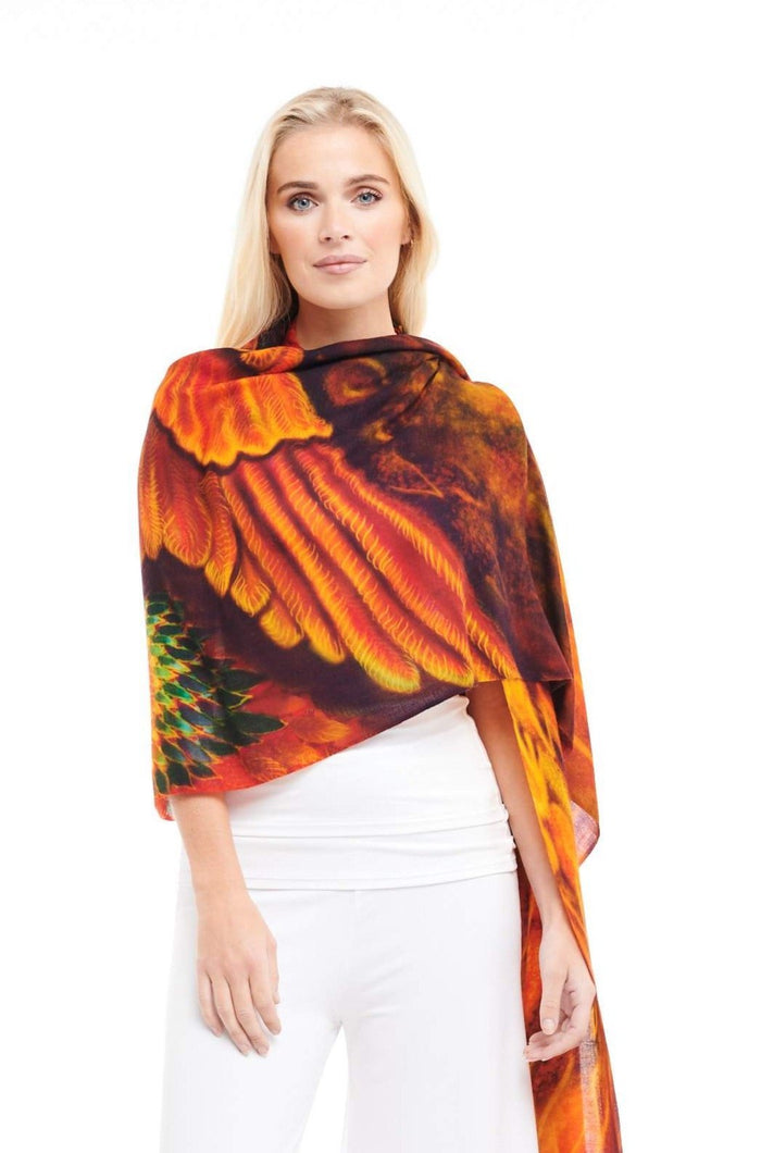 Angel Wings Cashmere Dharma Shawl - Phoenix Flys High - MUDRA