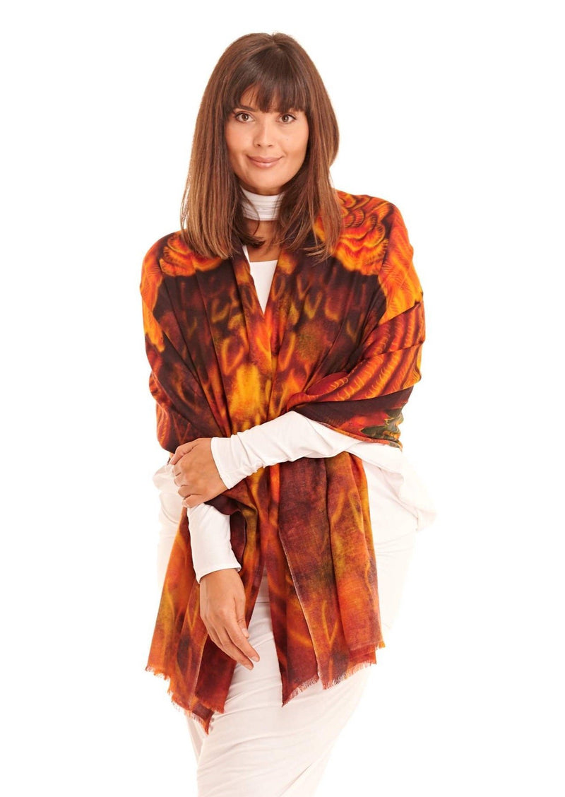 Angel Wings Cashmere Dharma Shawl - Phoenix Flys High - MUDRA