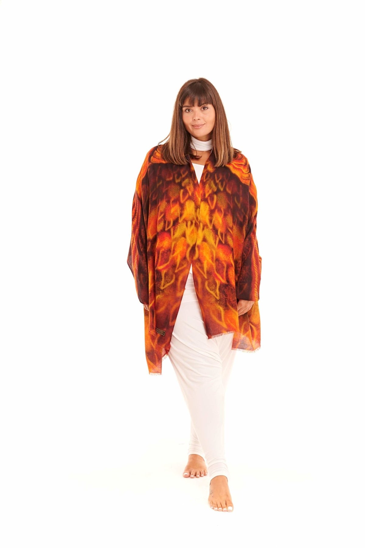 Angel Wings Cashmere Dharma Shawl - Phoenix Flys High - MUDRA