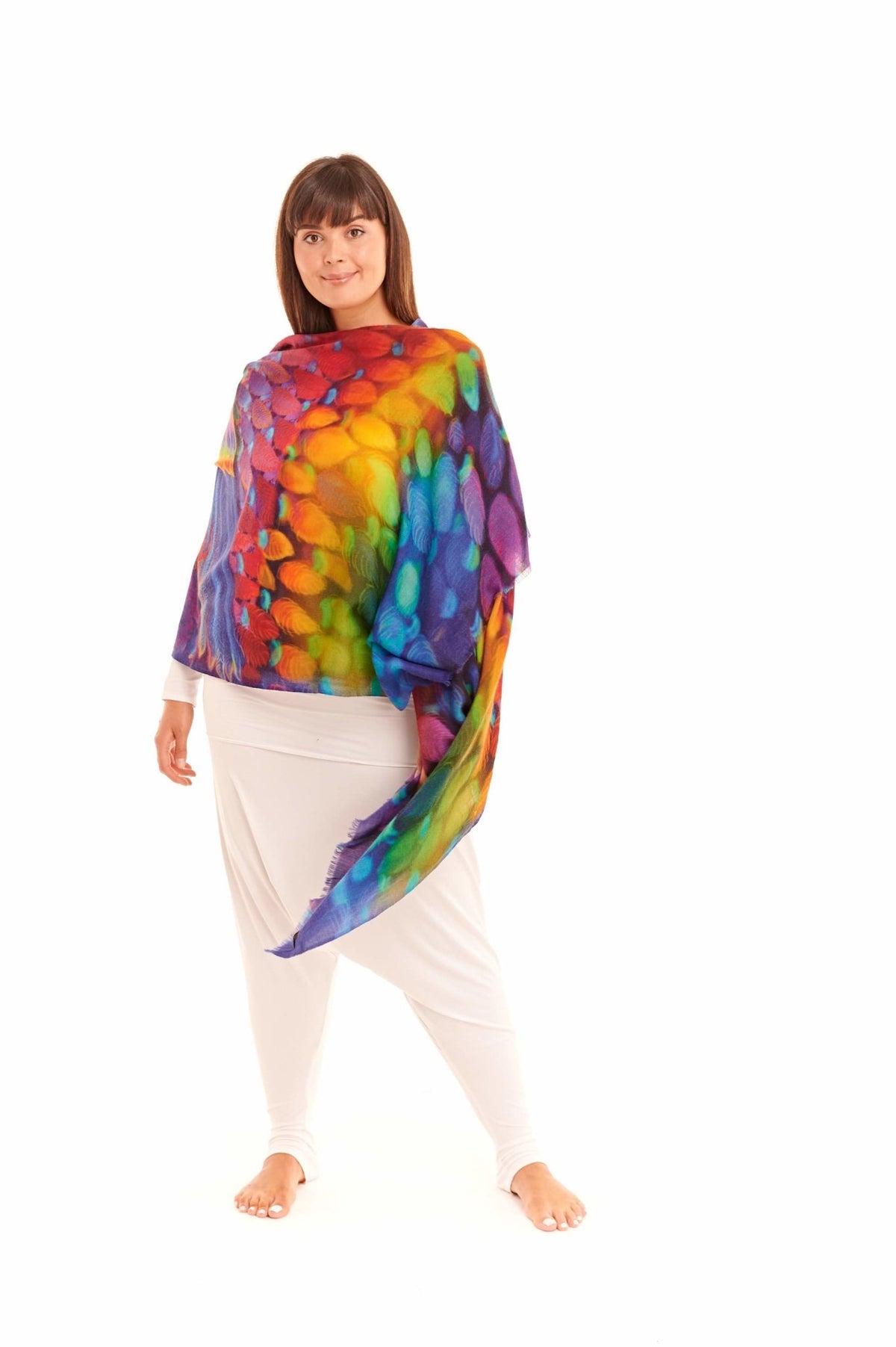 Angel Wings Cashmere Dharma Shawl - Rainbow - MUDRA