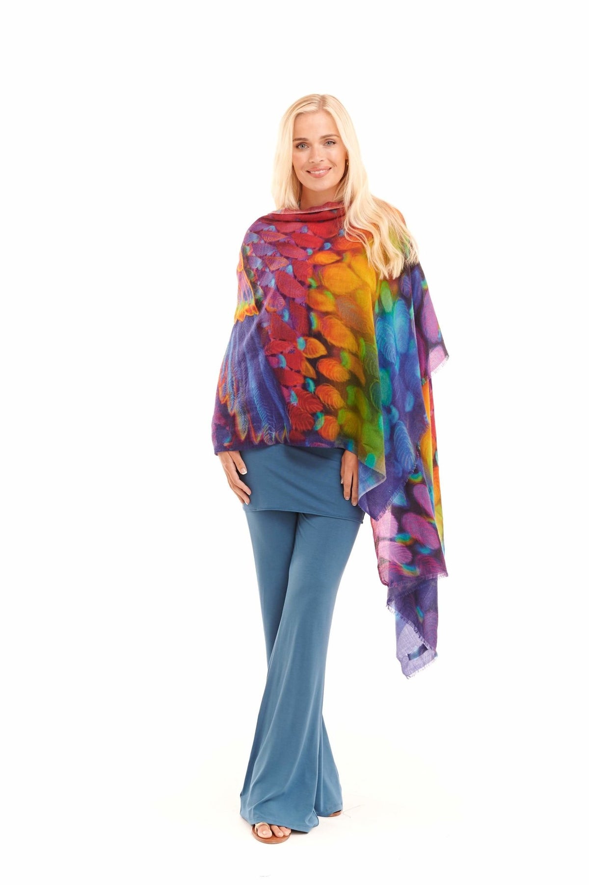 Angel Wings Cashmere Dharma Shawl - Rainbow - MUDRA