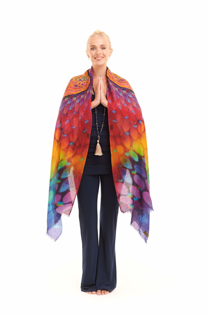 Angel Wings Cashmere Dharma Shawl - Rainbow - MUDRA