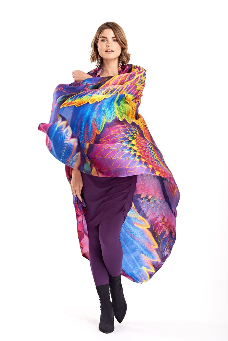 Angel Wings Dharma Silk Shawl - Rainbow - MUDRA