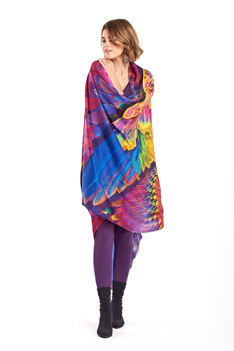 Angel Wings Dharma Silk Shawl - Rainbow - MUDRA