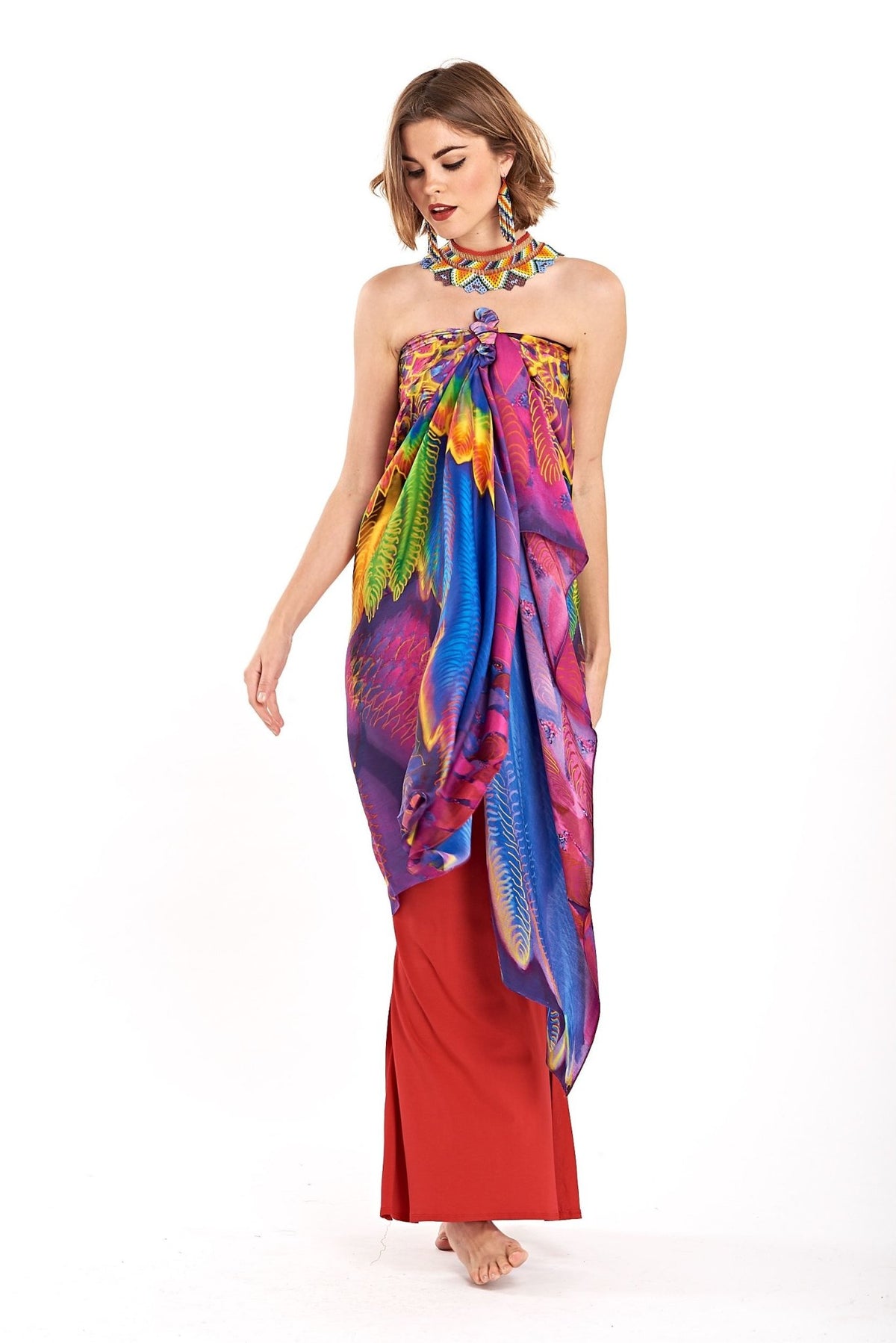 Angel Wings Dharma Silk Shawl - Rainbow - MUDRA