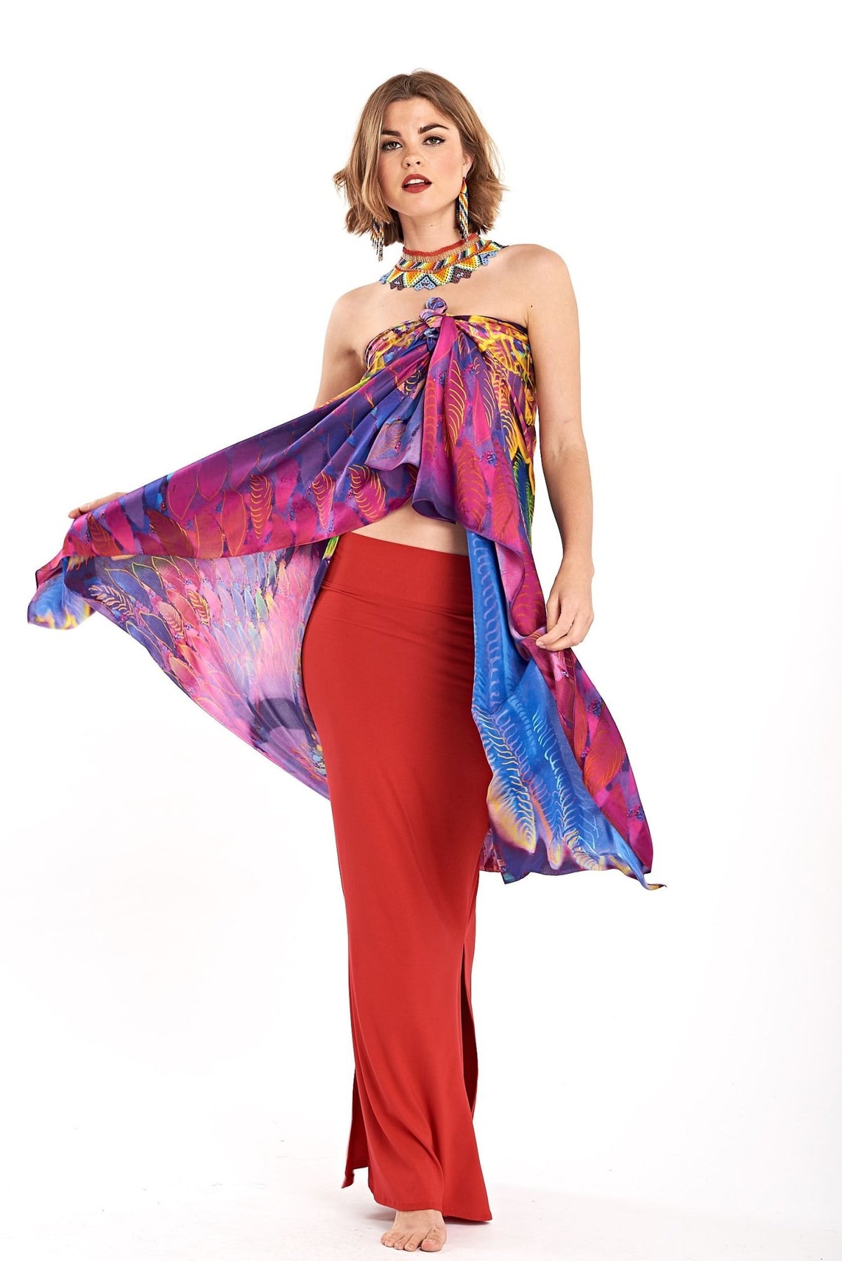 Angel Wings Dharma Silk Shawl - Rainbow - MUDRA