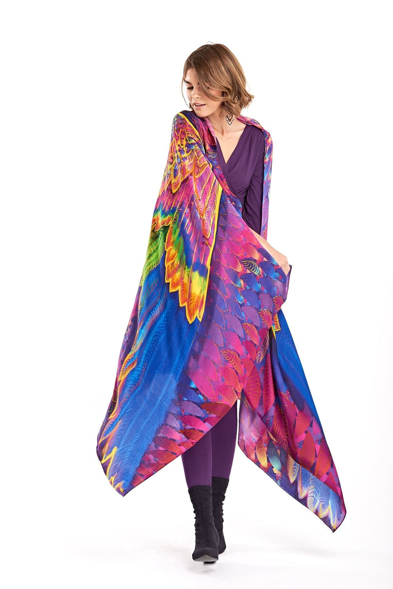 Angel Wings Dharma Silk Shawl - Rainbow - MUDRA