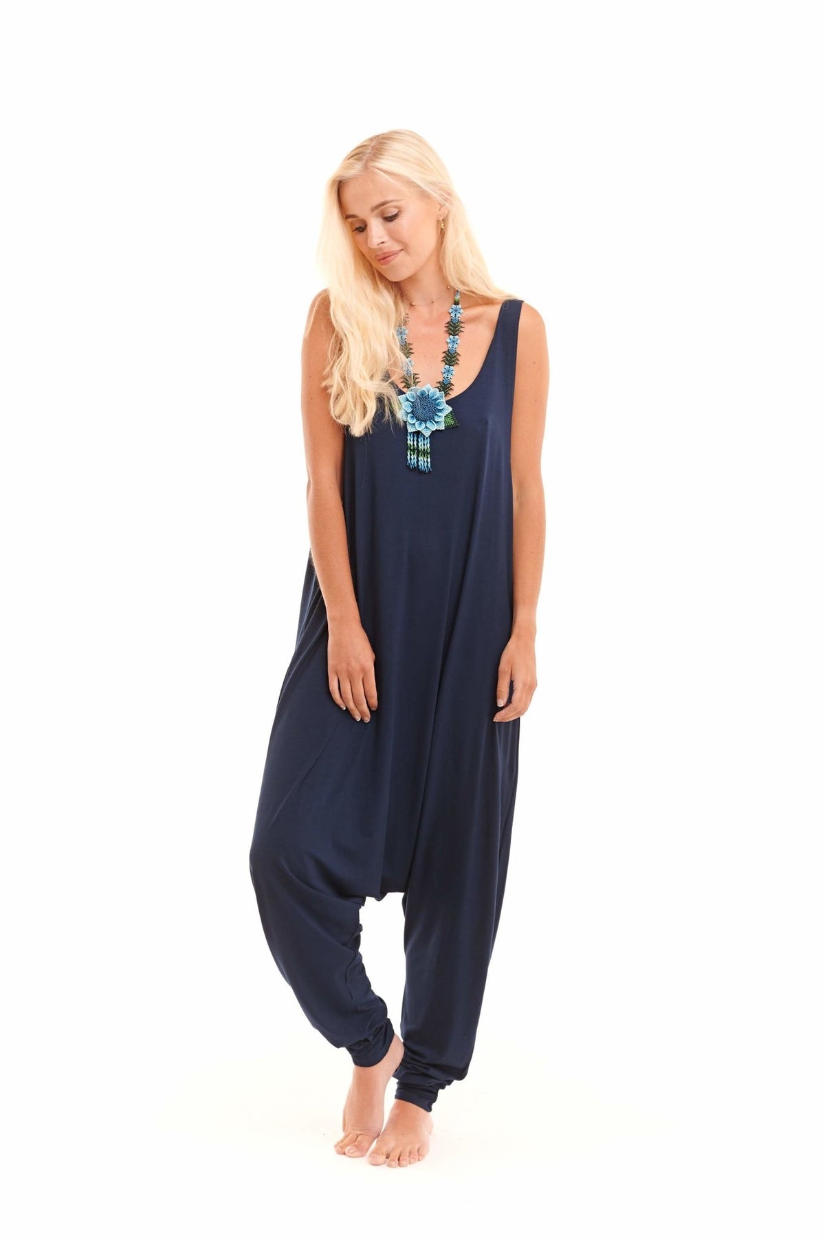 Bamboo Baggy Jumpsuit Navy - MUDRA