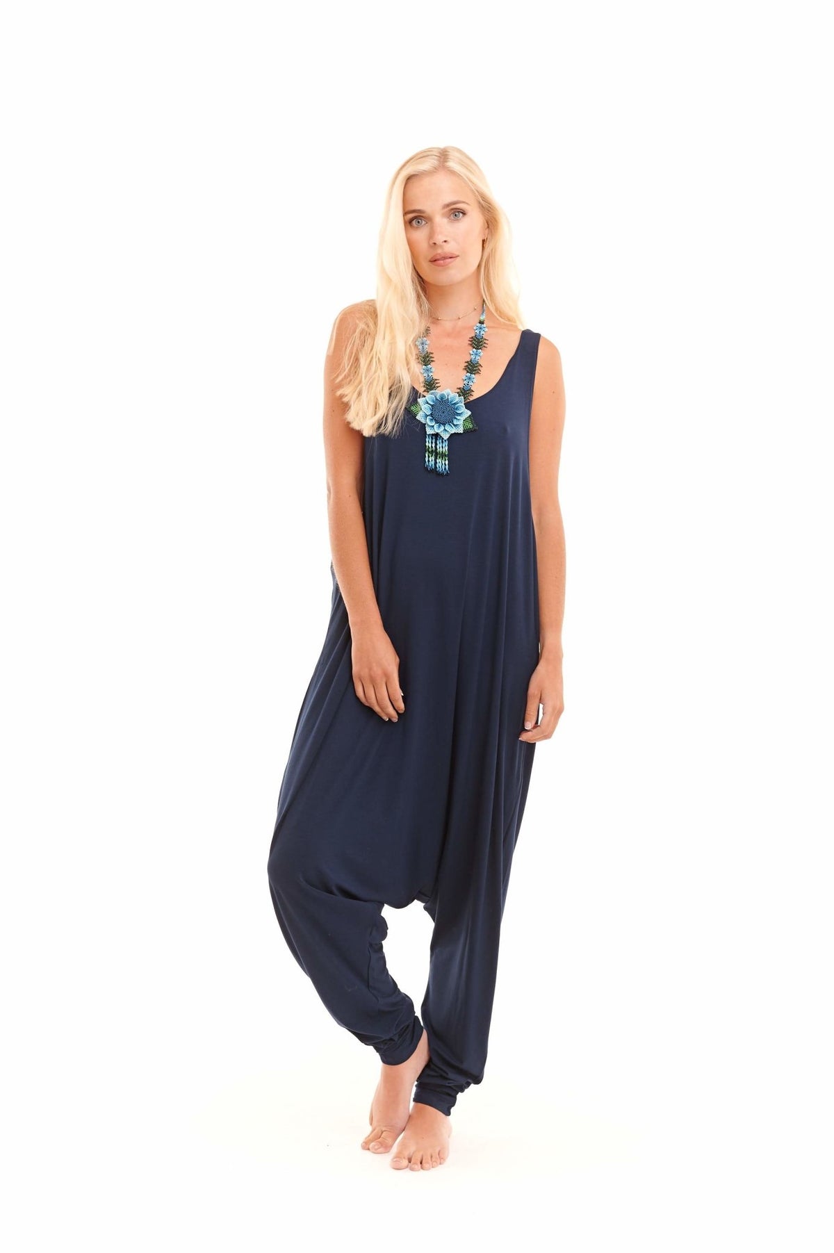 Bamboo Baggy Jumpsuit Navy - MUDRA