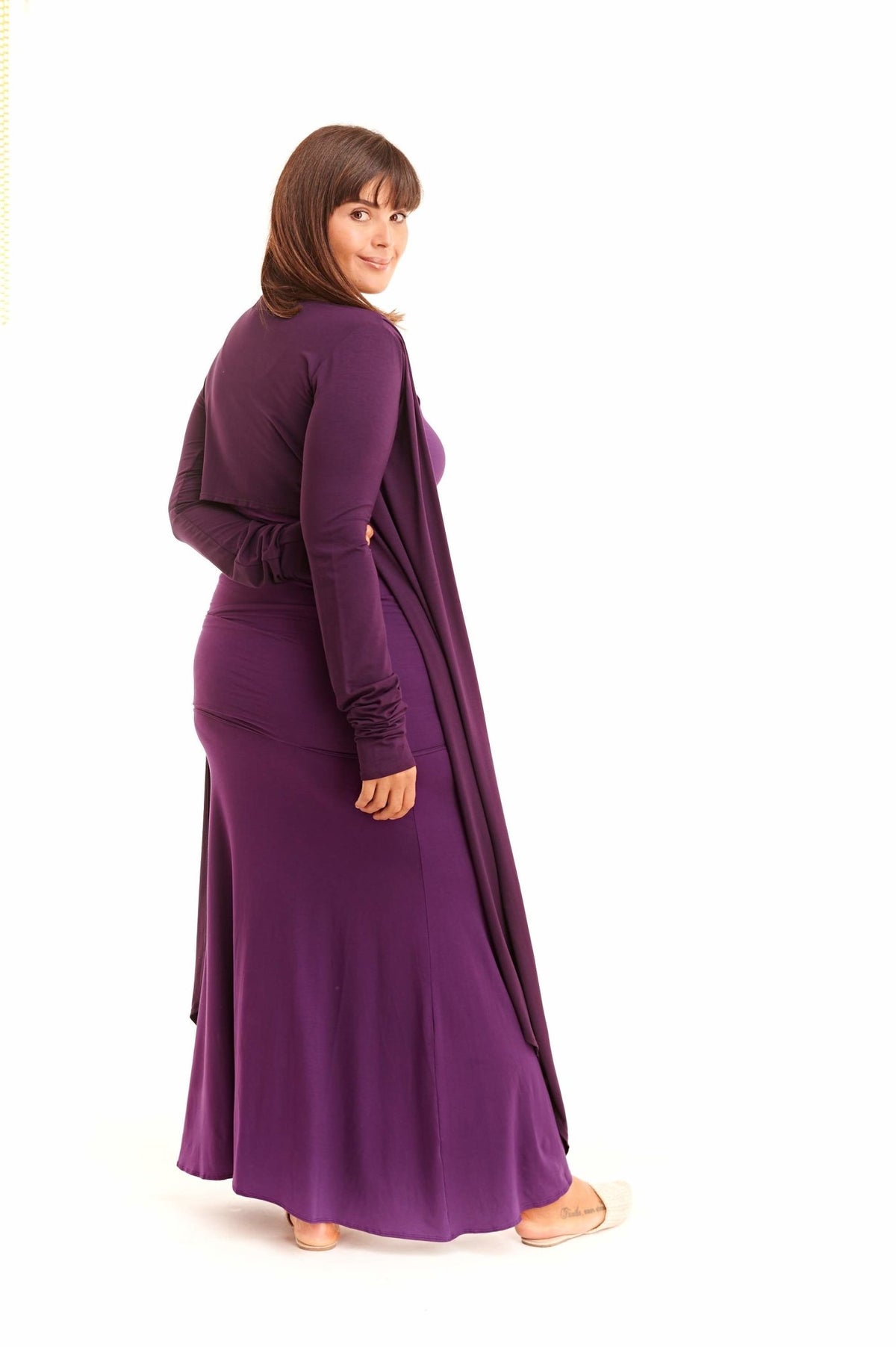 Bamboo Drape Shrug Deep Purple - MUDRA