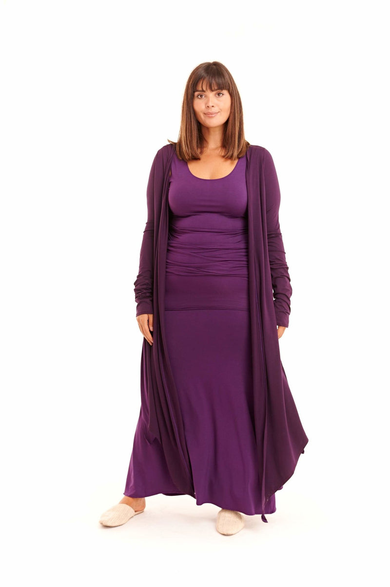 Bamboo Drape Shrug Deep Purple - MUDRA