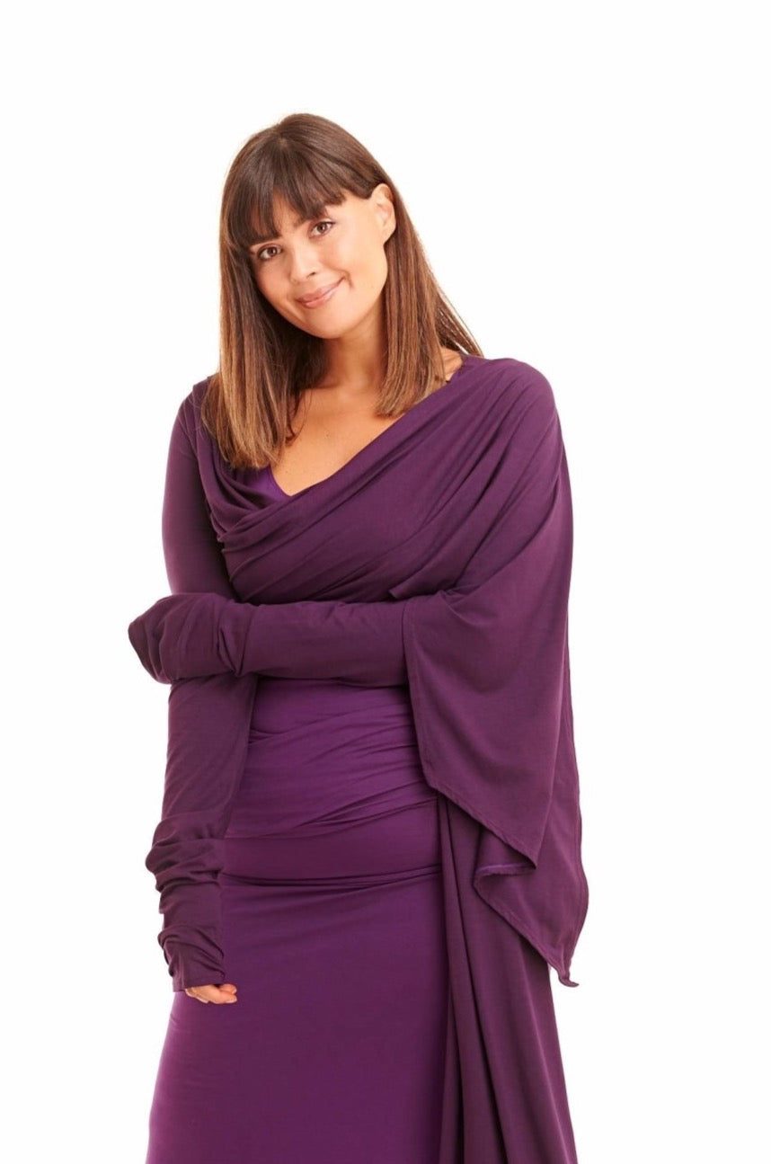 Bamboo Drape Shrug Deep Purple - MUDRA