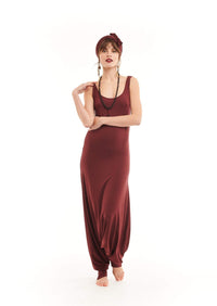 Bamboo Fitted Jumpsuit Burgundy - MUDRA