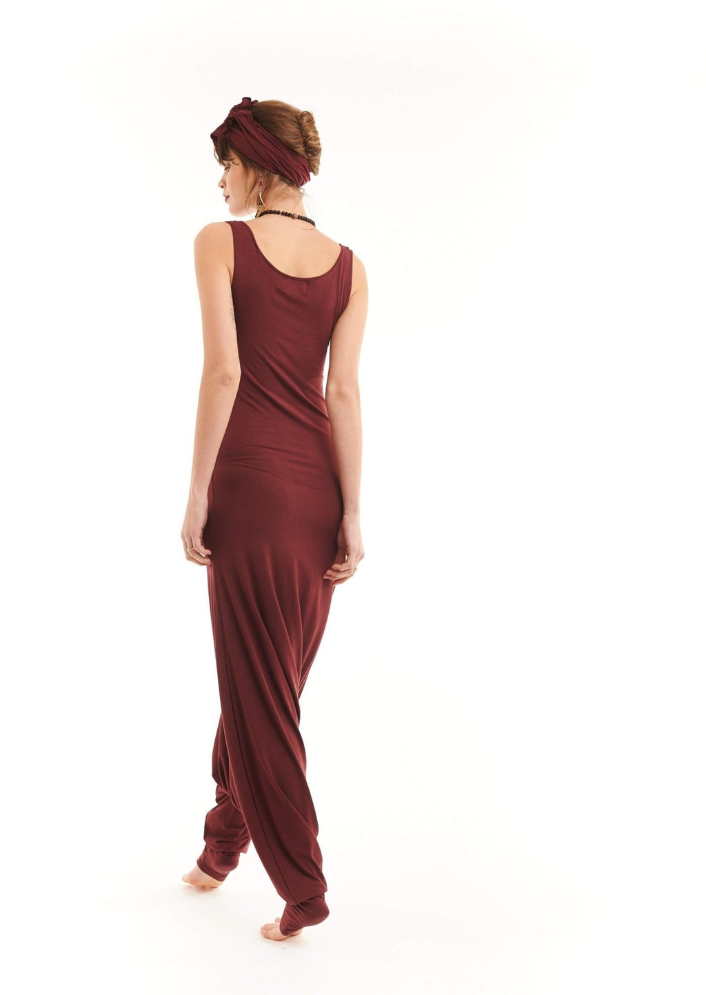 Bamboo Fitted Jumpsuit Burgundy - MUDRA