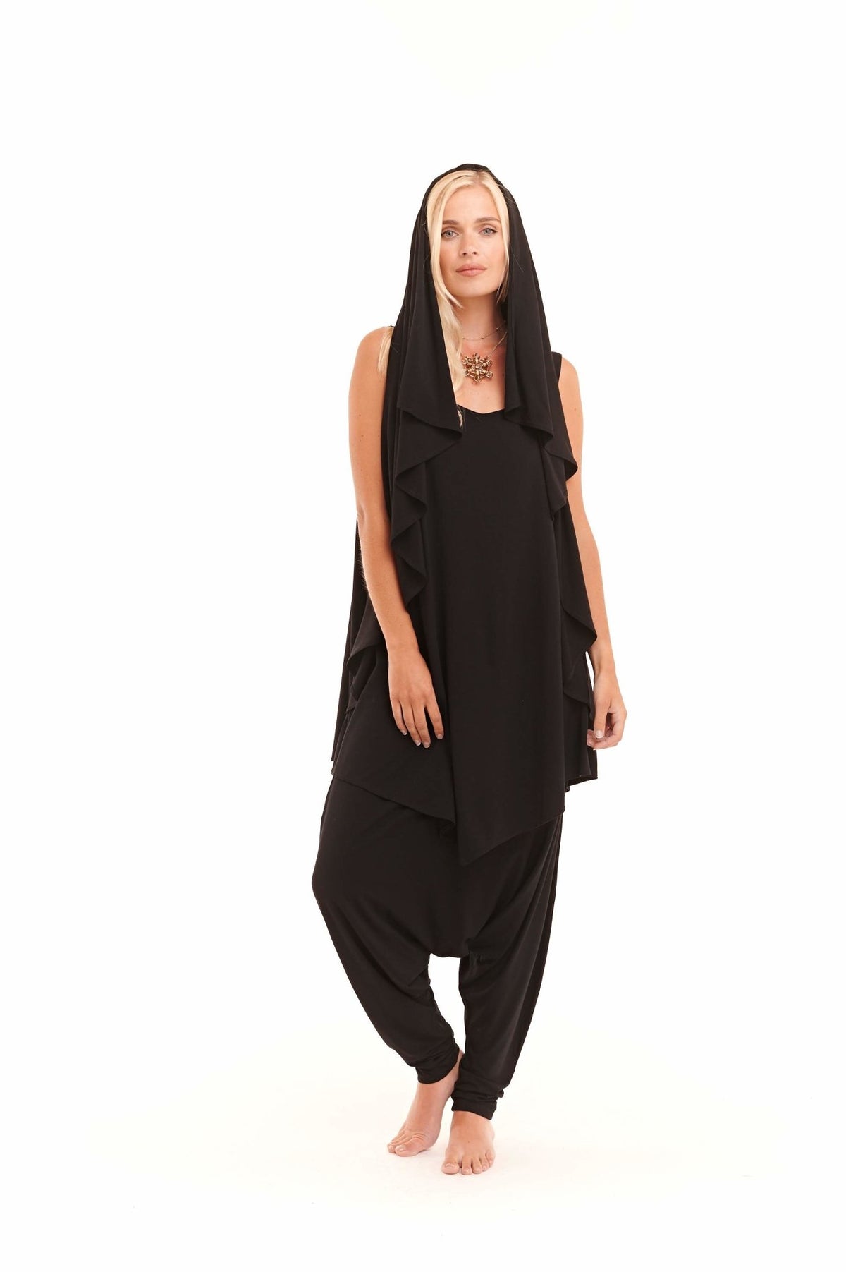 Bamboo Harem Lounge Pants Black - MUDRA