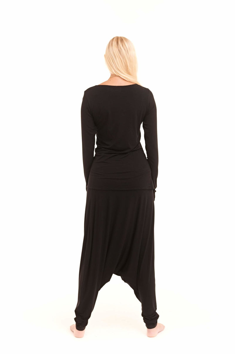 Bamboo Harem Lounge Pants Black - MUDRA