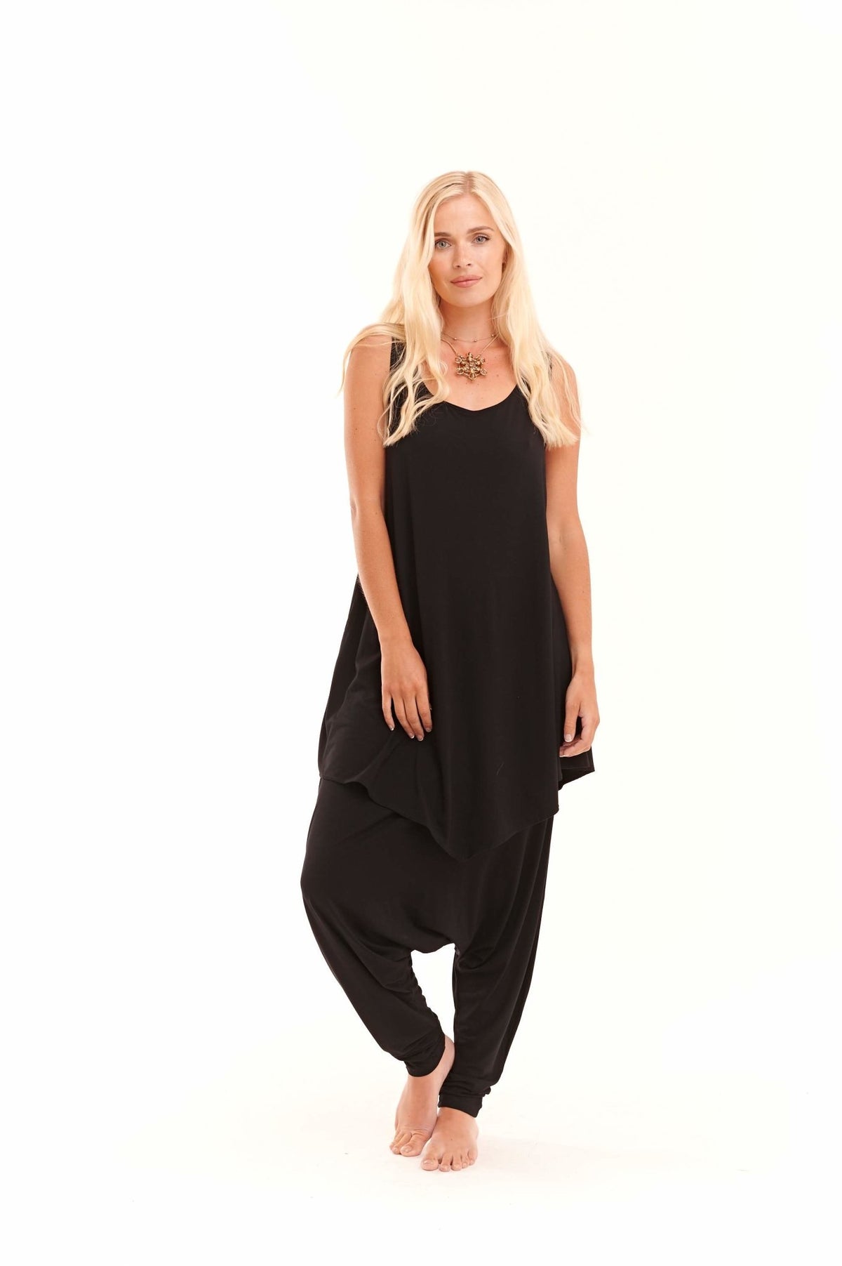 Bamboo Harem Lounge Pants Black - MUDRA