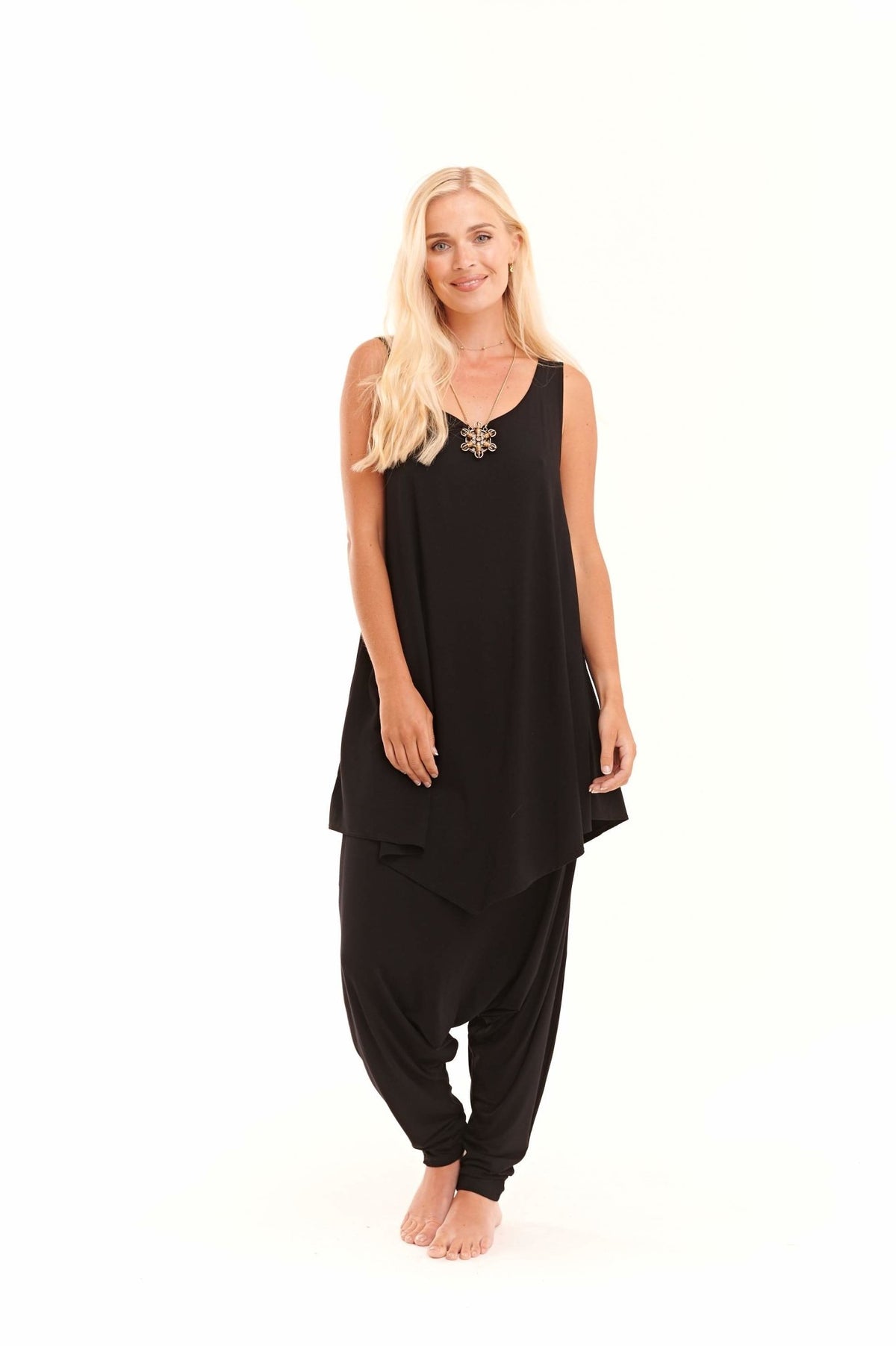 Bamboo Harem Lounge Pants Black - MUDRA