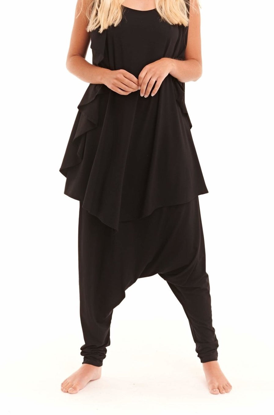 Bamboo Harem Lounge Pants Black - MUDRA